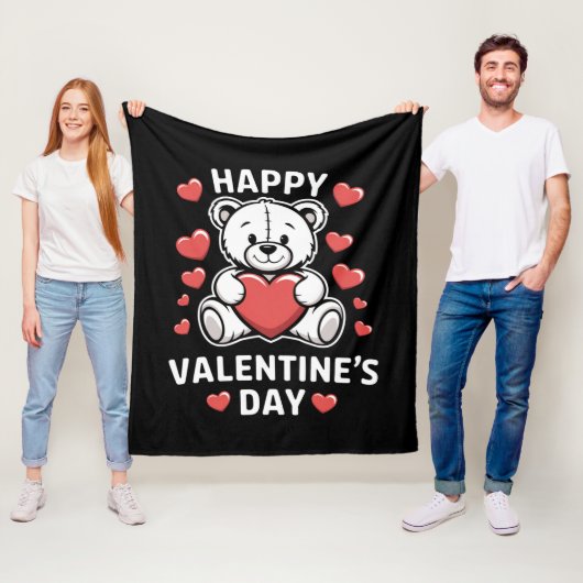バレンタインデーベア vday フリースブランケット (インサイチュ)