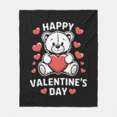 バレンタインデーベア vday フリースブランケット (正面)
