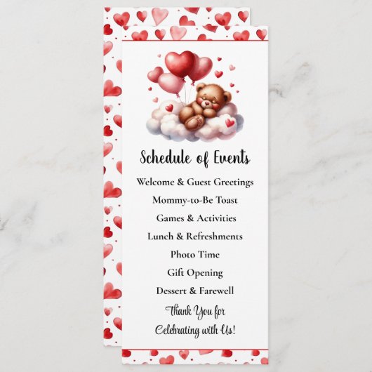 バレンタインデーベビーシャワープログラム 招待状 (正面/裏面)