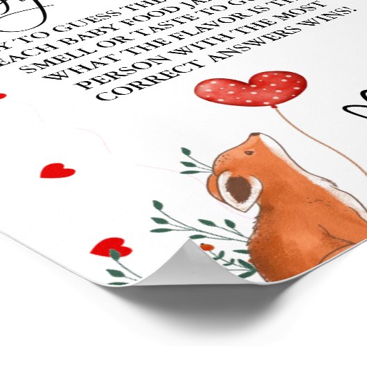 バレンタインデーベビー食べ物ベビーシャワーゲーム ポスター (角)