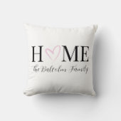 バレンタインデーホームピンクハートファミリー名 クッション (正面)
