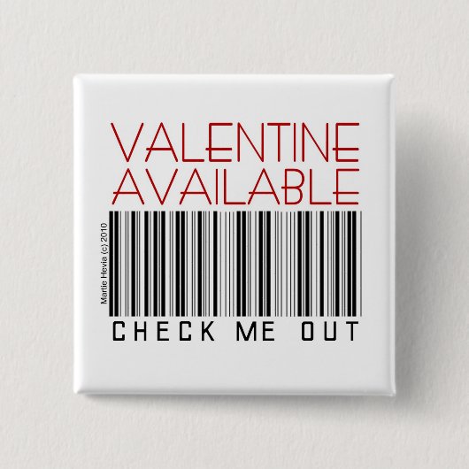 バレンタインデーボタンかPin (1) -私を点検して下さい 缶バッジ (正面)