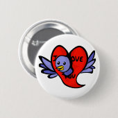 バレンタインデーボタンの青い鳥 缶バッジ (正面&裏面)