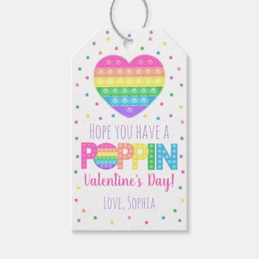 バレンタインデーポップ・アートのイットギフトラベルポピンバレンタイン ギフトタグ (正面)