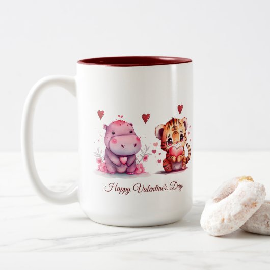バレンタインデーマグ ツートーンマグカップ (ドーナツ)