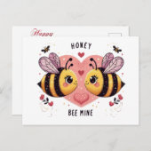 バレンタインデーミツバチ シーズンポストカード (正面/裏面)