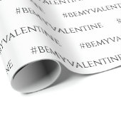 バレンタインデーミニマルの白黒 ラッピングペーパー (ロールコーナー)