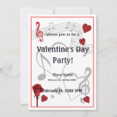 バレンタインデーミュージックパーティの招待状 招待状 (正面)