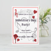 バレンタインデーミュージックパーティの招待状 招待状 (スタンド正面)