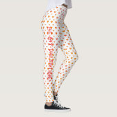 バレンタインデーモダンかわいいハートパタカラフルーン レギンス (右)