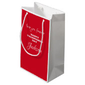 バレンタインデーモダンがパーソナライズされた可愛い スモールペーパーバッグ (裏面アングル)