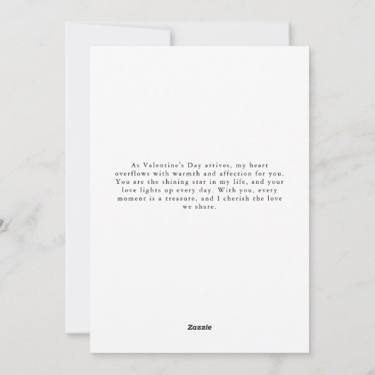 バレンタインデーモダンの夫のための写真カード シーズンカード (裏面)