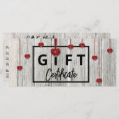 バレンタインデーモダンウッド素朴ハートギフトカード (正面/裏面)