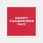 バレンタインデーモダンスクリプカッコいいレッド紙 スタンダードカクテルナプキン (正面)