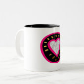 バレンタインデーモダンハートテンプレートマグカップ ツートーンマグカップ (正面左)