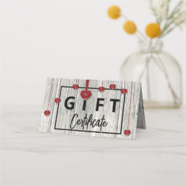 バレンタインデーモダンハート素朴ウッドギフトカード プレイスカード