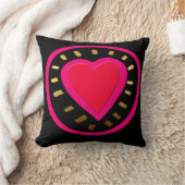 バレンタインデーモダンピンクハート1枕 クッション (ブランケット)