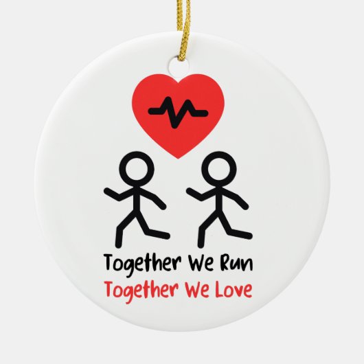 バレンタインデーユニークキープサワーランナーバレンタイン セラミックオーナメント (正面)