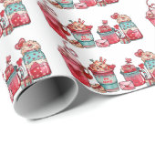 バレンタインデーラテホワイトラッピング紙 ラッピングペーパー (ロールコーナー)