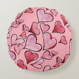 バレンタインデーラブハート ラウンドクッション