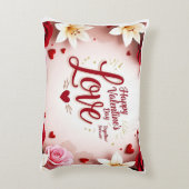 バレンタインデーラブピロー – ロマンチックなデザイン アクセントクッション (裏面(縦))