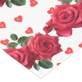 バレンタインデーラブ赤いハートとバラ ショートテーブルランナー (コーナー)