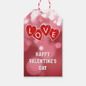 バレンタインデーラブ赤いハート ギフトタグ (正面)