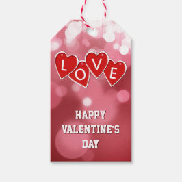 バレンタインデーラブ赤いハート ギフトタグ