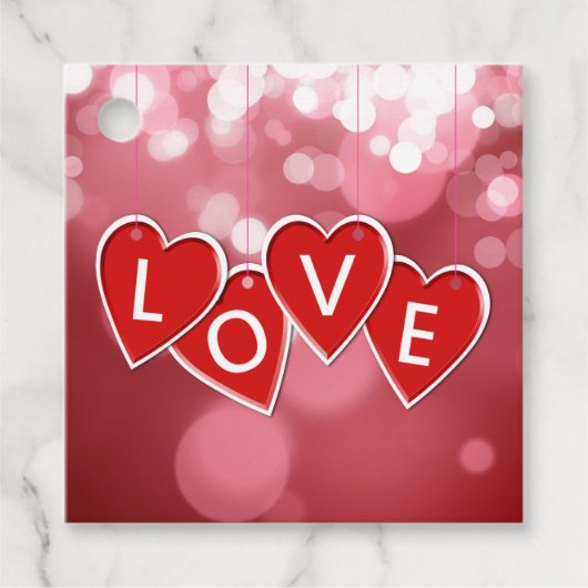 バレンタインデーラブ赤いハート フェイバータグ (正面)