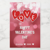 バレンタインデーラブ赤いハート フードラベル (シングルラベル)