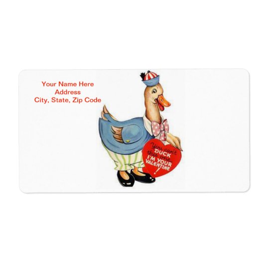 バレンタインデーラベルズヴィンテージダック ラベル (正面)
