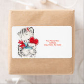 バレンタインデーラベルズヴィンテージ子猫 ラベル (インサイチュ)