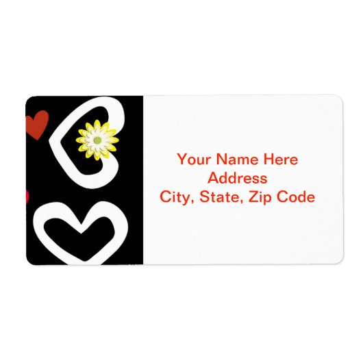 バレンタインデーラベルホワイトハートブラック ラベル (正面)