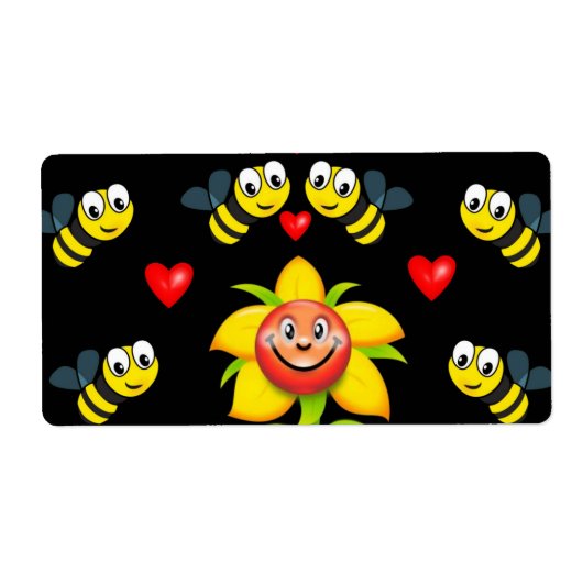 バレンタインデーラベル（昆虫）マルハナバチ ラベル (正面)