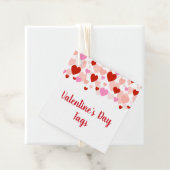 バレンタインデーラベル、赤とピンクのハート縁ど フェイバータグ (インサイチュ)