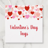 バレンタインデーラベル、赤とピンクのハート縁ど フェイバータグ (正面)