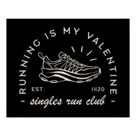 バレンタインデーランナーおもしろい独身の引用文 ポスター