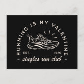 バレンタインデーランナーおもしろい独身の引用文 ポストカード (正面)