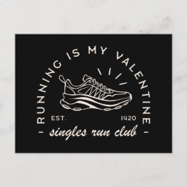 バレンタインデーランナーおもしろい独身の引用文 ポストカード
