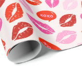 バレンタインデーリップとクリーム文字 ラッピングペーパー (ロールコーナー)