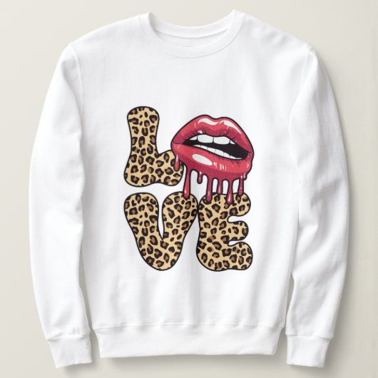 バレンタインデーレオパード少女への愛 スウェットシャツ (デザイン正面)