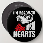 バレンタインデーレスリング恐竜Im Ready To Crus 缶バッジ (正面&裏面)