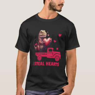 バレンタインデーレックスディーノ私は盗むハート男性の女性 Tシャツ