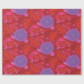 バレンタインデーレッドピンク私はあなたを愛するタイポグラフィ ラッピングペーパー (フラット)