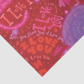 バレンタインデーレッドピンク私はあなたを愛するタイポグラフィ 薄葉紙 (詳細)