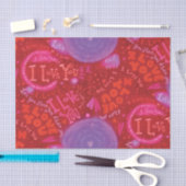 バレンタインデーレッドピンク私はあなたを愛するタイポグラフィ 薄葉紙 (クラフト)