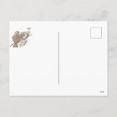 バレンタインデーレトロベアーキッズ赤いハートプンガール シーズンポストカード (裏面)