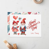 バレンタインデーレトロ格言水彩写真カード ノートカード (正面/裏面インサイチュ)