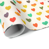 バレンタインデーレトロ70ズビベスハート ラッピングペーパー (ロールコーナー)