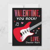 バレンタインデーロックレッドギターキッズバレンタインデー ノートカード (正面)